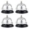 4 Pack Mini Call Bell for Front Desk, Hotel Service, Kitchen Counter, Restaurants (Silver, 2.5x2 in)